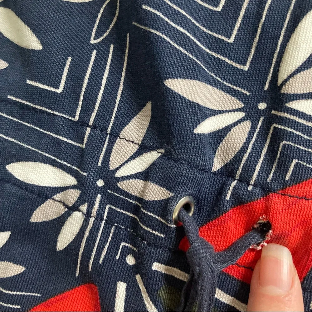 Tory Burch Navy, Red & White Geometric Floral Mini Dress 0022 - Picture 4 of 8